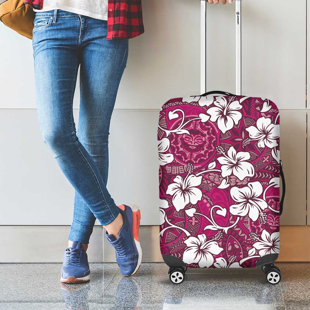 Piqi Bula Fiji Luggage Cover Fijian Tapa Seamless Hibiscus LT14 - Polynesian Pride
