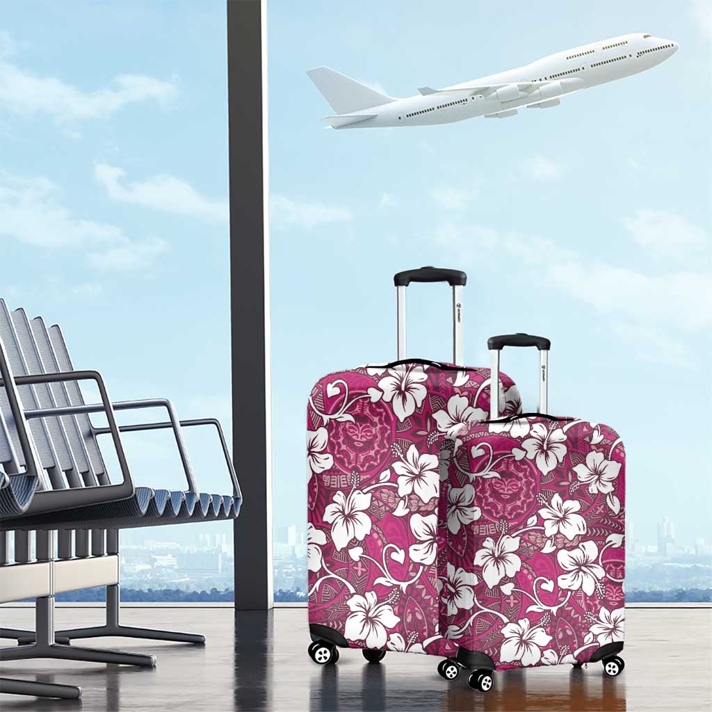 Piqi Bula Fiji Luggage Cover Fijian Tapa Seamless Hibiscus LT14 - Polynesian Pride