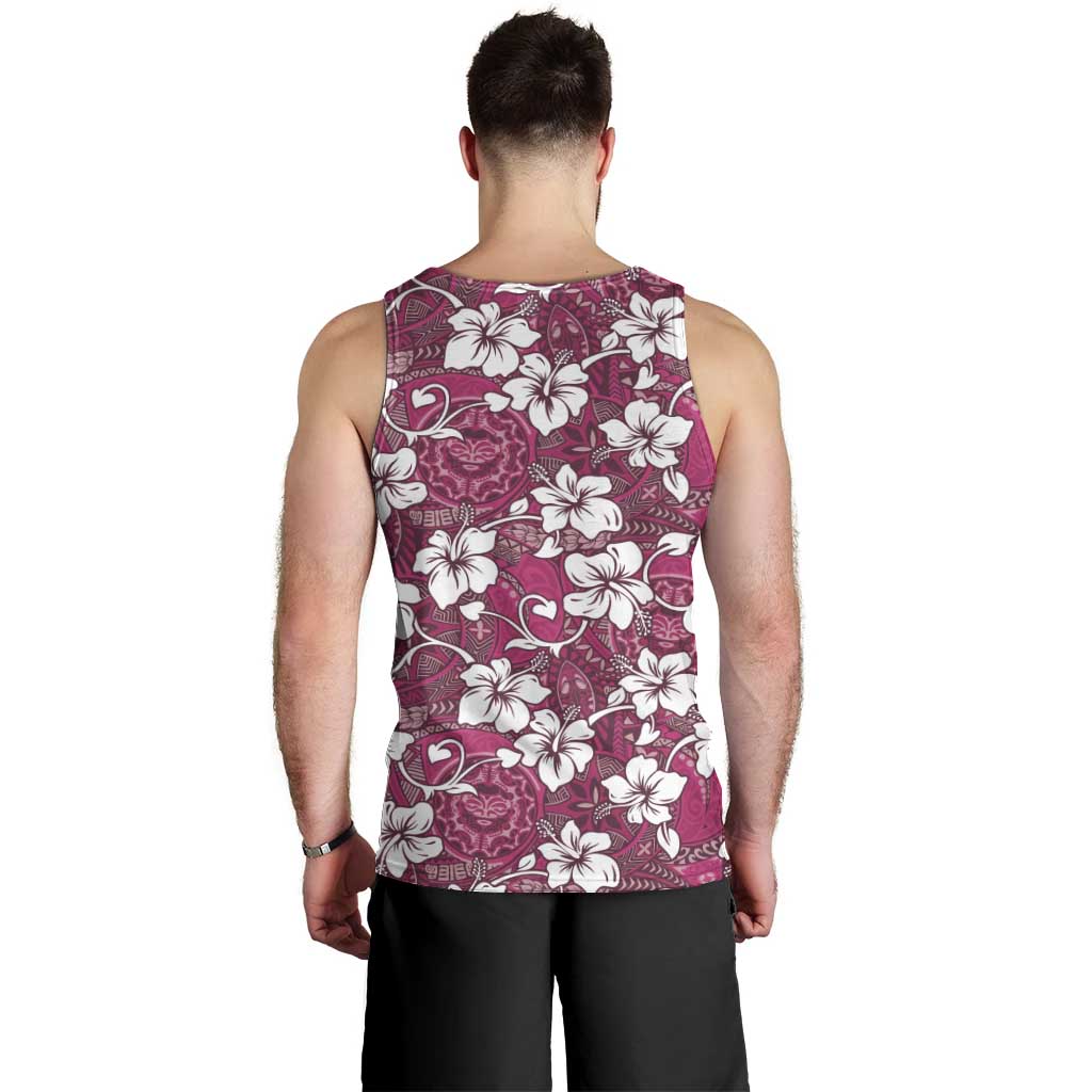 Piqi Bula Fiji Men Tank Top Fijian Tapa Seamless Hibiscus - Polynesian Pride