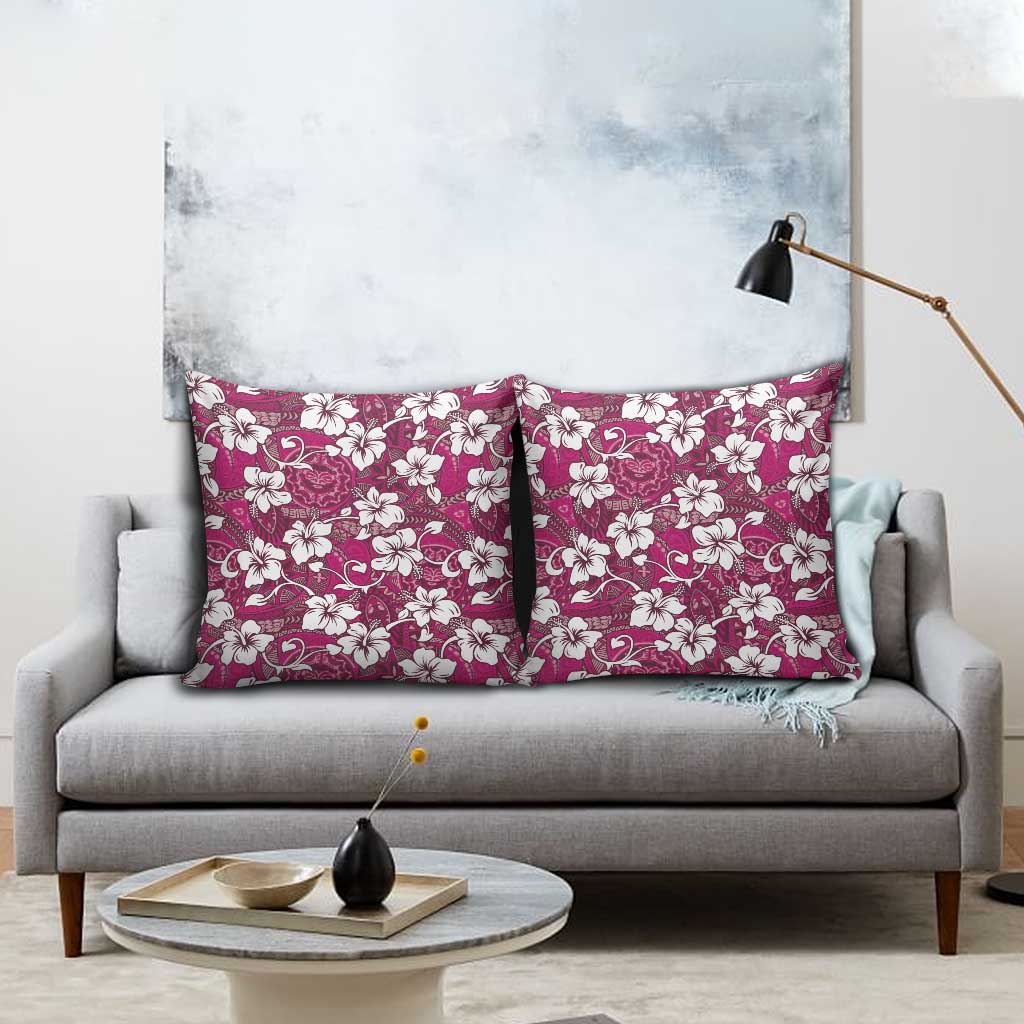 Piqi Bula Fiji Pillow Cover Fijian Tapa Seamless Hibiscus - Polynesian Pride