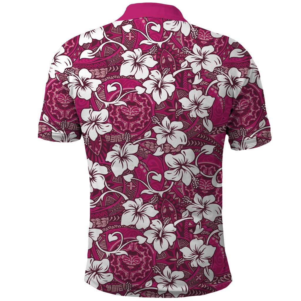 Piqi Bula Fiji Polo Shirt Fijian Tapa Seamless Hibiscus LT14 - Polynesian Pride