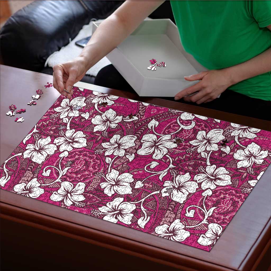 Piqi Bula Fiji Puzzle Fijian Tapa Seamless Hibiscus LT14 - Polynesian Pride