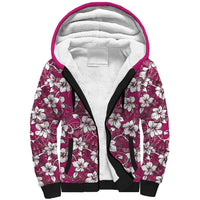 Piqi Bula Fiji Sherpa Hoodie Fijian Tapa Seamless Hibiscus LT14 Unisex Pink - Polynesian Pride