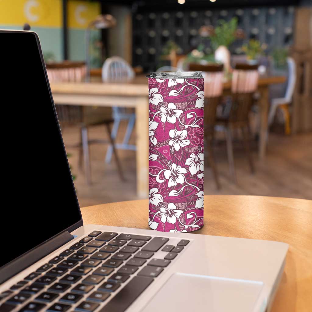 Piqi Bula Fiji Skinny Tumbler Fijian Tapa Seamless Hibiscus - Polynesian Pride