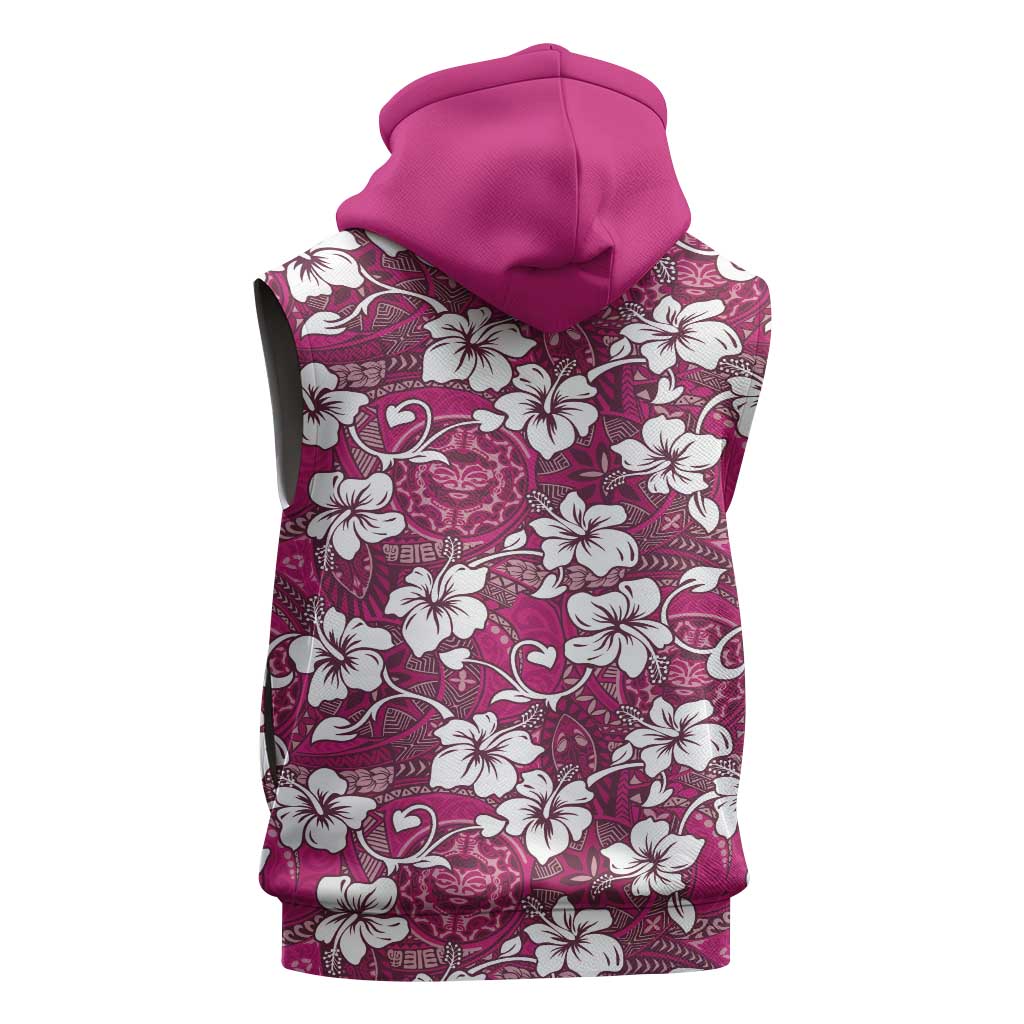 Piqi Bula Fiji Sleeveless Zip Hoodie Fijian Tapa Seamless Hibiscus LT14 - Polynesian Pride