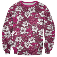 Piqi Bula Fiji Sweatshirt Fijian Tapa Seamless Hibiscus LT14 Unisex Pink - Polynesian Pride