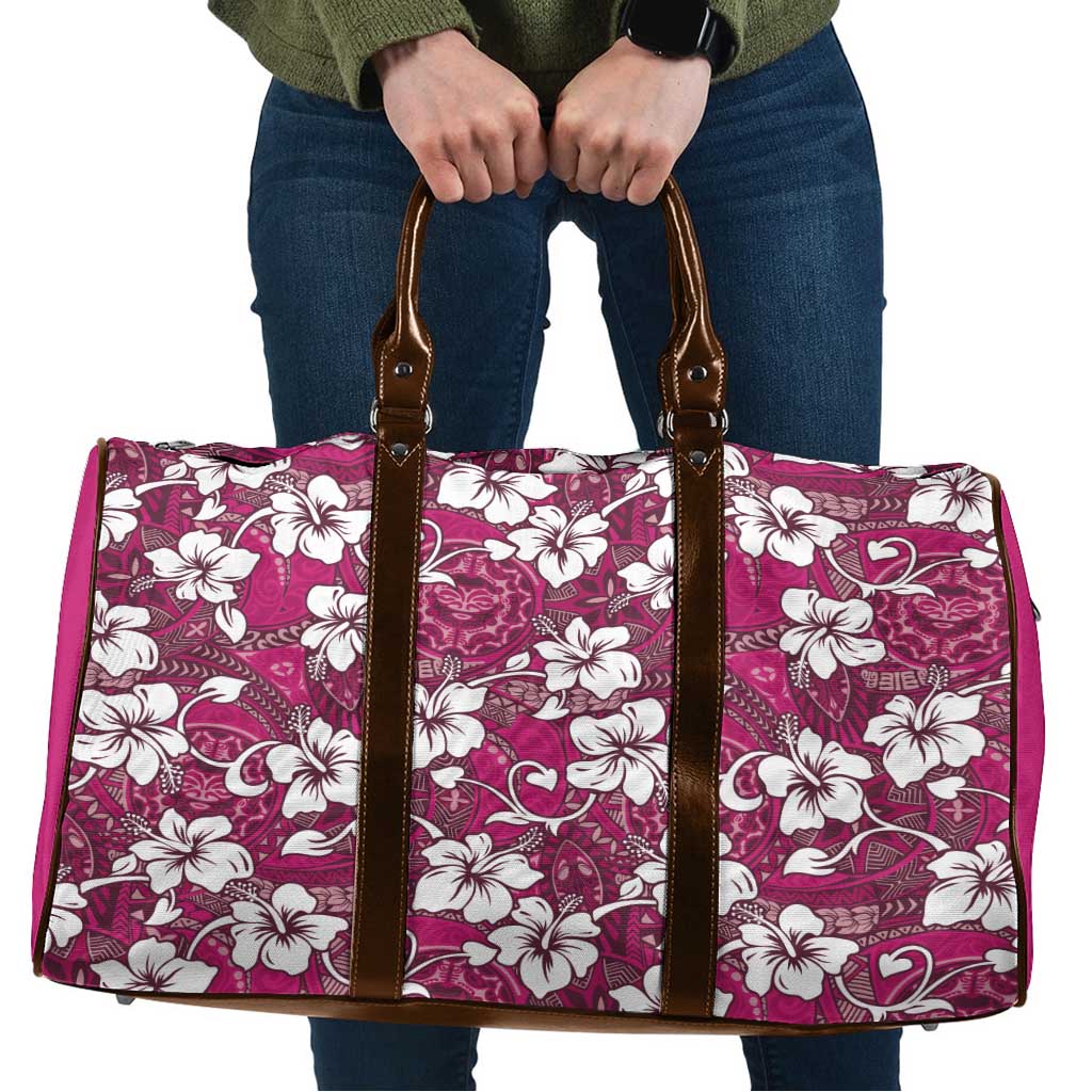 Piqi Bula Fiji Travel Bag Fijian Tapa Seamless Hibiscus LT14 Pink - Polynesian Pride