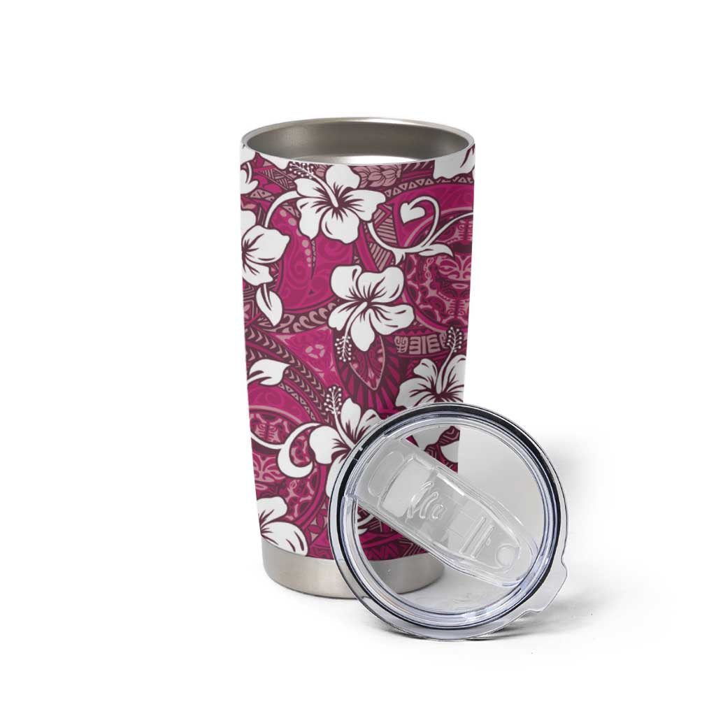 Piqi Bula Fiji Tumbler Cup Fijian Tapa Seamless Hibiscus LT14 - Polynesian Pride