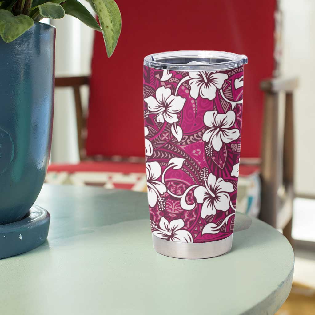 Piqi Bula Fiji Tumbler Cup Fijian Tapa Seamless Hibiscus LT14 - Polynesian Pride