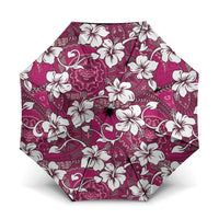 Piqi Bula Fiji Umbrella Fijian Tapa Seamless Hibiscus LT14 One Size Folded 11.42 inch Opened Diameter 37.4 inch Pink - Polynesian Pride