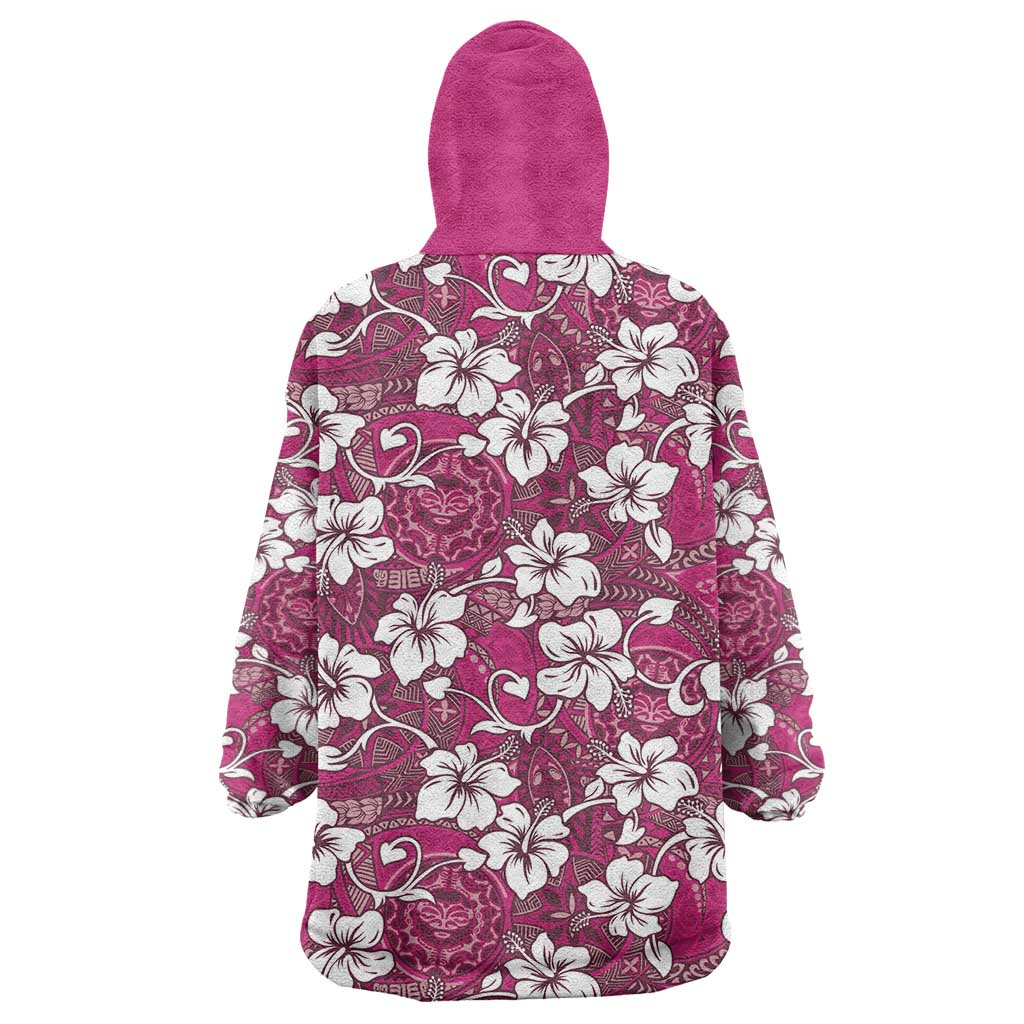 Piqi Bula Fiji Wearable Blanket Hoodie Fijian Tapa Seamless Hibiscus LT14 - Polynesian Pride