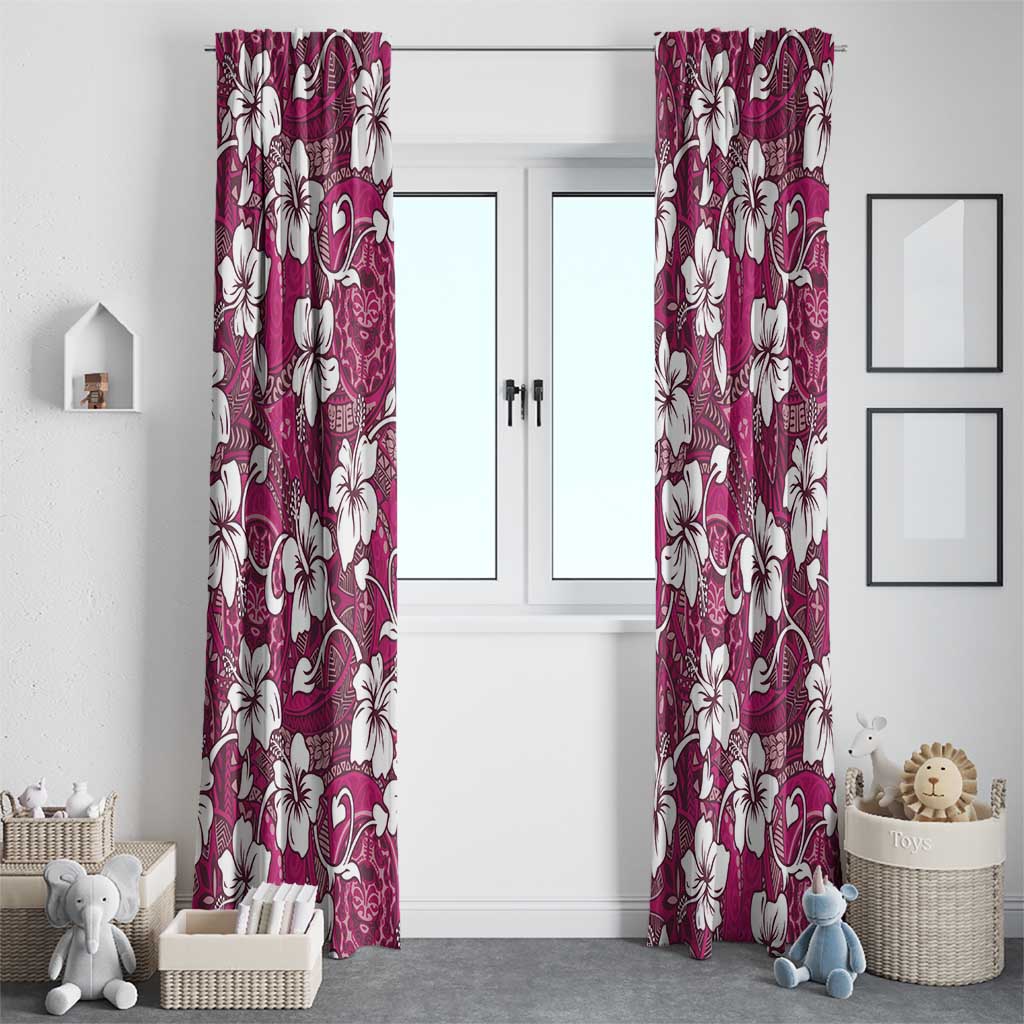 Piqi Bula Fiji Window Curtain Fijian Tapa Seamless Hibiscus - Polynesian Pride