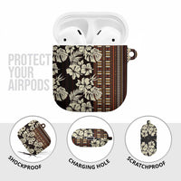 Bula Fiji Masi AirPods Case Tapa Tropical Hibiscus Half Stylized - Polynesian Pride