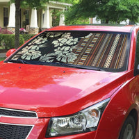 Bula Fiji Masi Auto Sun Shade Tapa Tropical Hibiscus Half Stylized - Polynesian Pride