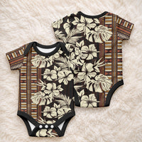 Bula Fiji Masi Baby Onesie Tapa Tropical Hibiscus Half Stylized