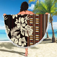 Bula Fiji Masi Beach Blanket Tapa Tropical Hibiscus Half Stylized LT14 - Polynesian Pride