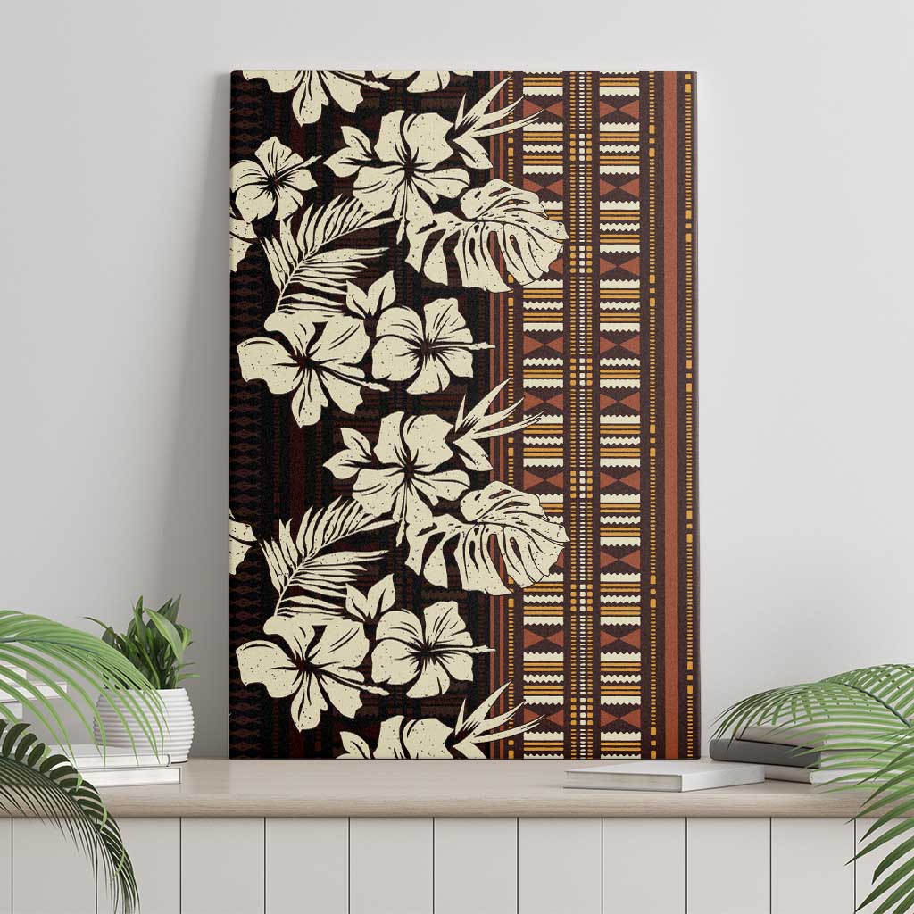 Bula Fiji Masi Canvas Wall Art Tapa Tropical Hibiscus Half Stylized LT14 - Polynesian Pride