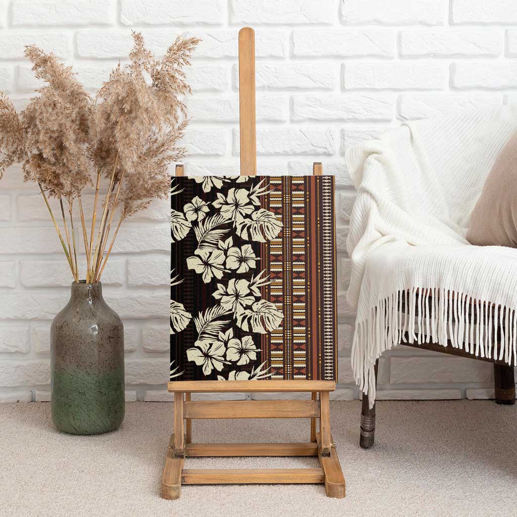Bula Fiji Masi Canvas Wall Art Tapa Tropical Hibiscus Half Stylized LT14 - Polynesian Pride