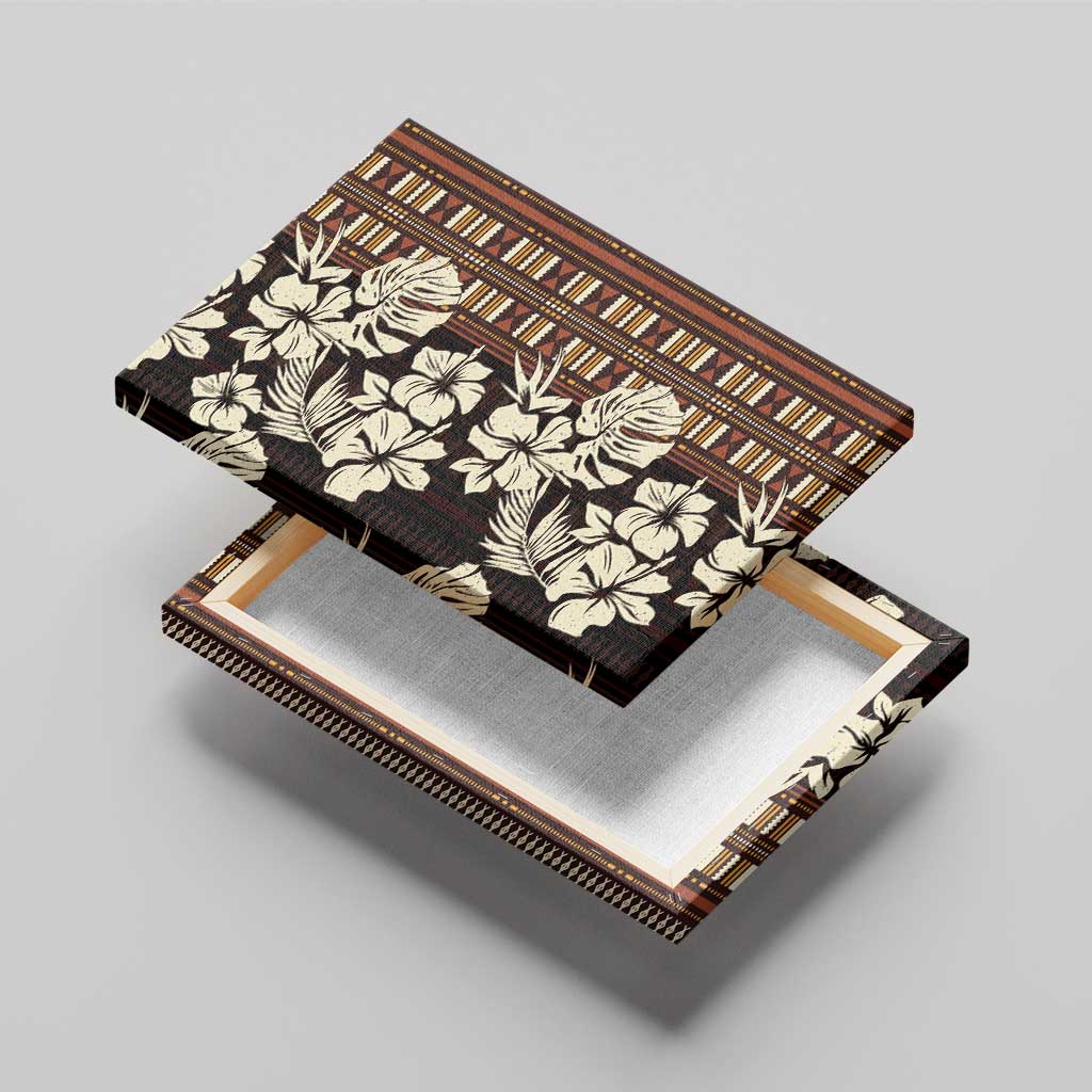 Bula Fiji Masi Canvas Wall Art Tapa Tropical Hibiscus Half Stylized LT14 - Polynesian Pride