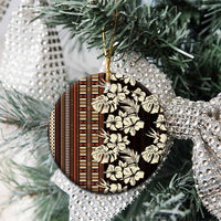 Bula Fiji Masi Ceramic Ornament Tapa Tropical Hibiscus Half Stylized LT14 - Polynesian Pride