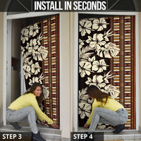 Bula Fiji Masi Door Cover Tapa Tropical Hibiscus Half Stylized - Polynesian Pride