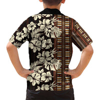 Bula Fiji Masi Family Matching Long Sleeve Bodycon Dress and Hawaiian Shirt Tapa Tropical Hibiscus Half Stylized - Polynesian Pride