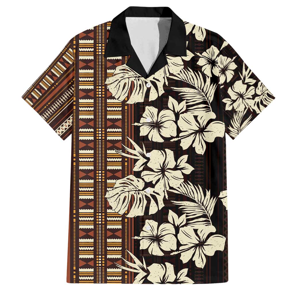 Bula Fiji Masi Family Matching Long Sleeve Bodycon Dress and Hawaiian Shirt Tapa Tropical Hibiscus Half Stylized - Polynesian Pride