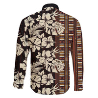 Bula Fiji Masi Family Matching Long Sleeve Bodycon Dress and Hawaiian Shirt Tapa Tropical Hibiscus Half Stylized - Polynesian Pride