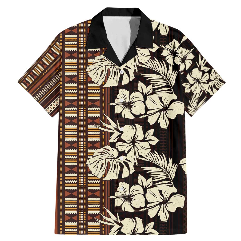 Bula Fiji Masi Family Matching Mermaid Dress and Hawaiian Shirt Tapa Tropical Hibiscus Half Stylized - Polynesian Pride