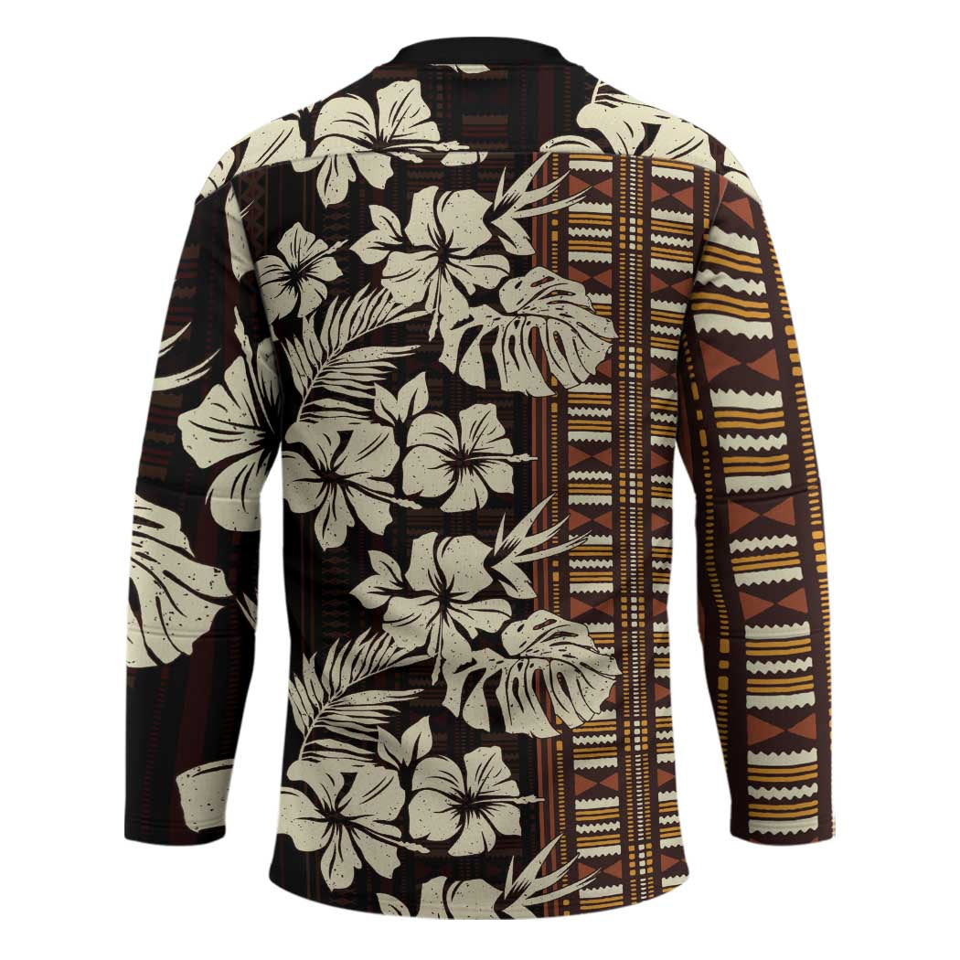 Bula Fiji Masi Hockey Jersey Tapa Tropical Hibiscus Half Stylized LT14 - Polynesian Pride