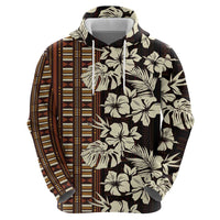 Bula Fiji Masi Hoodie Tapa Tropical Hibiscus Half Stylized LT14 - Polynesian Pride