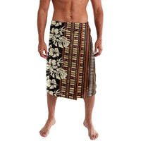 Bula Fiji Masi Lavalava Tapa Tropical Hibiscus Half Stylized LT14 Brown - Polynesian Pride