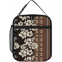 Bula Fiji Masi Lunch Bag Tapa Tropical Hibiscus Half Stylized