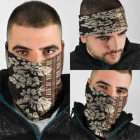 Bula Fiji Masi Neck Gaiter Tapa Tropical Hibiscus Half Stylized LT14 - Polynesian Pride