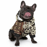 Bula Fiji Masi Pet Hoodie Tapa Tropical Hibiscus Half Stylized
