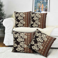 Bula Fiji Masi Pillow Cover Tapa Tropical Hibiscus Half Stylized - Polynesian Pride