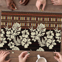 Bula Fiji Masi Puzzle Tapa Tropical Hibiscus Half Stylized - Polynesian Pride