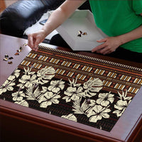 Bula Fiji Masi Puzzle Tapa Tropical Hibiscus Half Stylized - Polynesian Pride