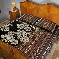 Bula Fiji Masi Quilt Bed Set Tapa Tropical Hibiscus Half Stylized - Polynesian Pride