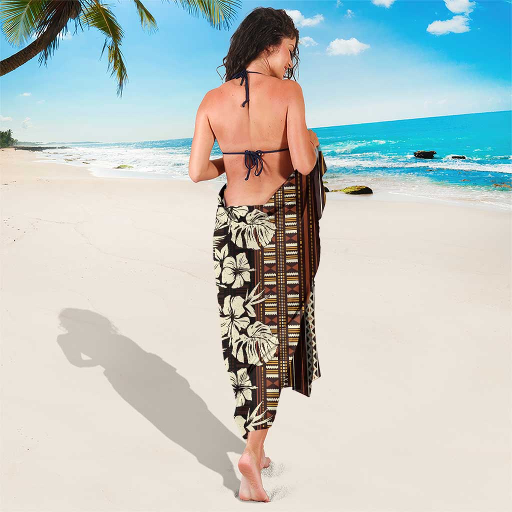 Bula Fiji Masi Sarong Tapa Tropical Hibiscus Half Stylized LT14 - Polynesian Pride