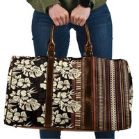 Bula Fiji Masi Travel Bag Tapa Tropical Hibiscus Half Stylized - Polynesian Pride