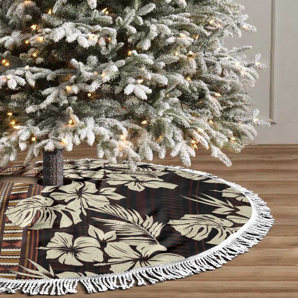 Bula Fiji Masi Tree Skirt Tapa Tropical Hibiscus Half Stylized - Polynesian Pride