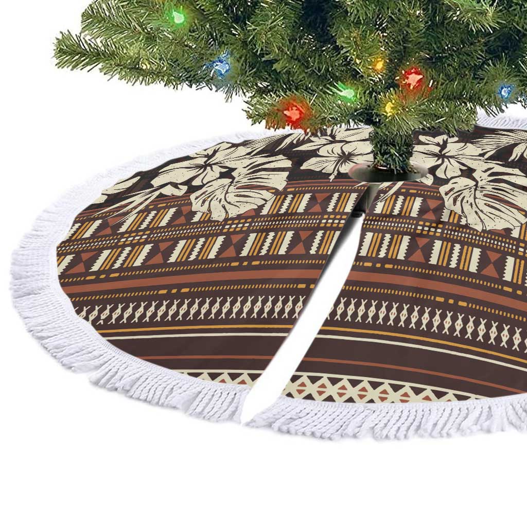 Bula Fiji Masi Tree Skirt Tapa Tropical Hibiscus Half Stylized - Polynesian Pride