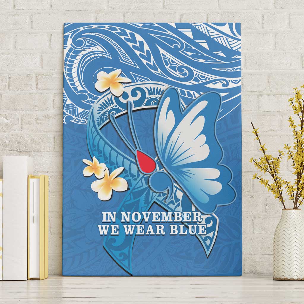 Polynesia Diabetes Awareness Month Canvas Wall Art In November We Wear Blue
