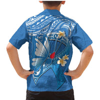 Polynesia Diabetes Awareness Month Family Matching Mermaid Dress and Hawaiian Shirt In November We Wear Blue