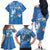 Polynesia Diabetes Awareness Month Family Matching Off The Shoulder Long Sleeve Dress and Hawaiian Shirt In November We Wear Blue