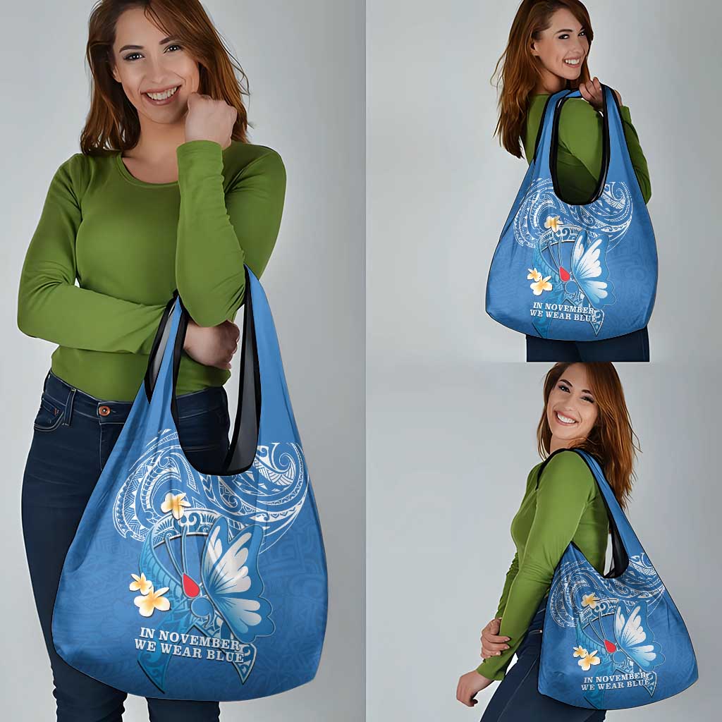 Polynesia Diabetes Awareness Month Grocery Bag In November We Wear Blue