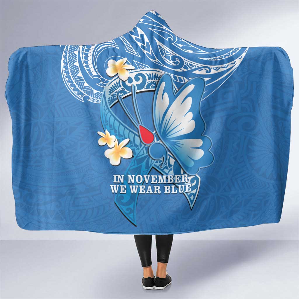 Polynesia Diabetes Awareness Month Hooded Blanket In November We Wear Blue