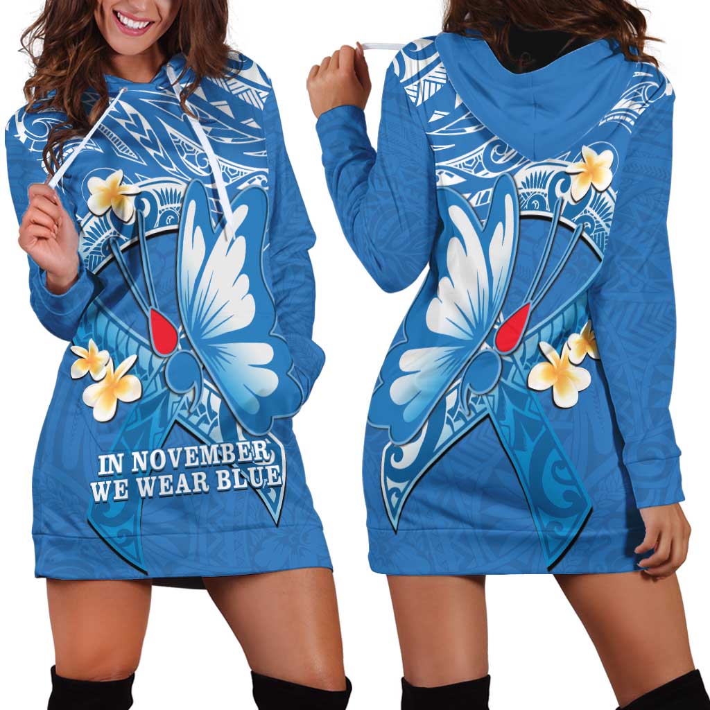 Polynesia Diabetes Awareness Month Hoodie Dress In November We Wear Blue