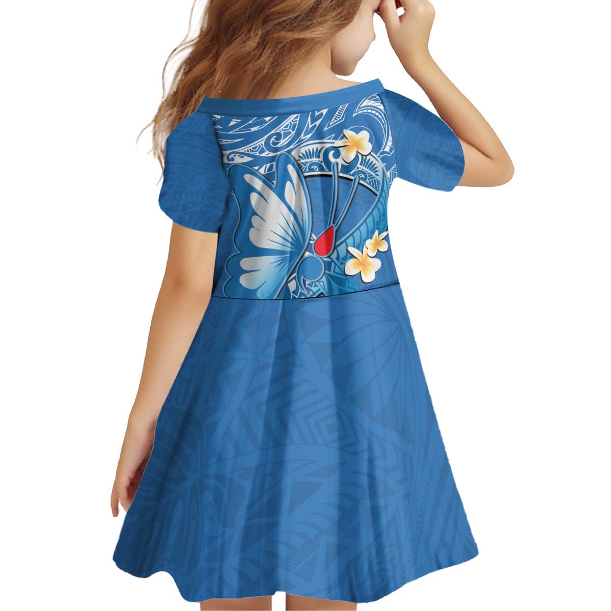 Polynesia Diabetes Awareness Month Kid Short Sleeve Dress In November We Wear Blue